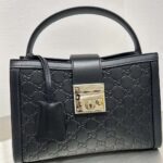 Gucci Women Padlock Medium Top Handle Bag-Black 838992