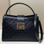 Gucci Women Padlock Medium Top Handle Bag-Black 838992