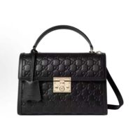 Gucci Women Padlock Medium Top Handle Bag-Black 838998