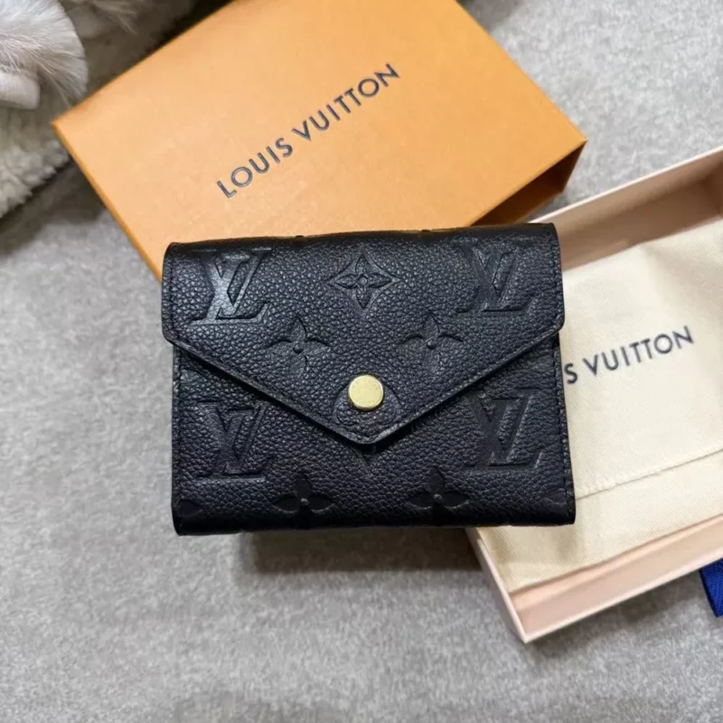 Louis Vuitton LV Unisex Victorine Wallet Monogram Empreinte Leather-Black M64060
