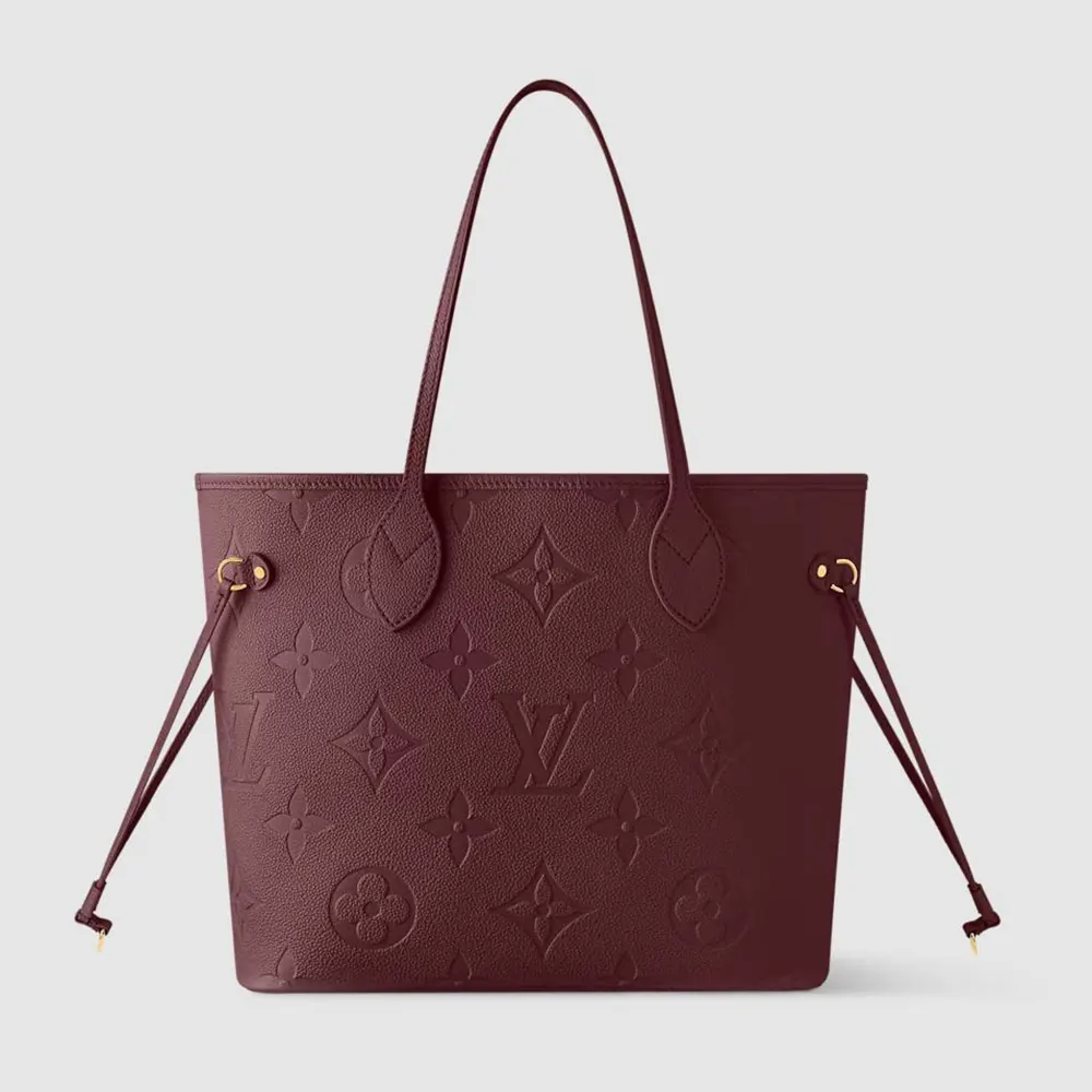 Louis Vuitton LV Women Neverfull MM Embossed Grained Cowhide Leather M25855 (1) Louis Vuitton LV Women Neverfull MM Embossed Grained Cowhide Leather M25855