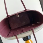 Louis Vuitton LV Women Neverfull MM Embossed Grained Cowhide Leather M25855