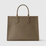 Louis Vuitton LV Women Onthego MM Embossed Grained Cowhide Leather M25523