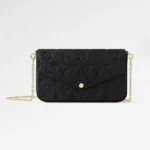 Louis Vuitton LV Women Pochette Félicie Monogram Empreinte-Black M82477