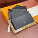 Louis Vuitton LV Women Pochette Félicie Monogram Empreinte-Black M82477