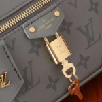 Louis Vuitton LV Women Vanity PM Handbag Silver Monogram-Embossed Lambskin