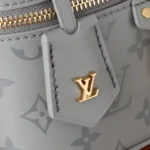 Louis Vuitton LV Women Vanity PM Handbag Silver Monogram-Embossed Lambskin