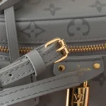 Louis Vuitton LV Women Vanity PM Handbag Silver Monogram-Embossed Lambskin