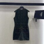 Louis Vuitton Women Monogram Denim Button Front Dress