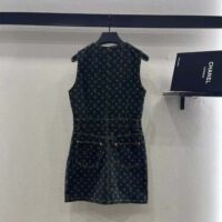 Louis Vuitton Women Monogram Denim Button Front Dress (4)