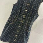 Louis Vuitton Women Monogram Denim Button Front Dress