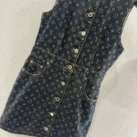 Louis Vuitton Women Monogram Denim Button Front Dress (4)