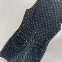 Louis Vuitton Women Monogram Denim Button Front Dress (4)