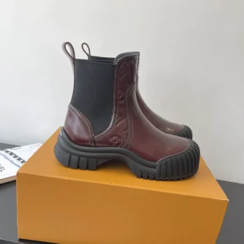 Louis Vuitton Women Ruby Flat Ankle Boot-Chocolate Brown 1AGWHP