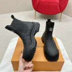 Louis Vuitton Women Ruby Flat Ankle Boots-Black 1AAM0J