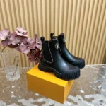 Louis Vuitton Women Ruby Flat Ankle Boots-Black 1AB0FX