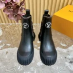 Louis Vuitton Women Ruby Flat Ankle Boots-Black 1AB0FX