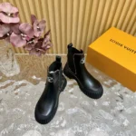 Louis Vuitton Women Ruby Flat Ankle Boots-Black 1AB0FX