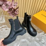 Louis Vuitton Women Ruby Flat Ankle Boots-Black 1AB0FX