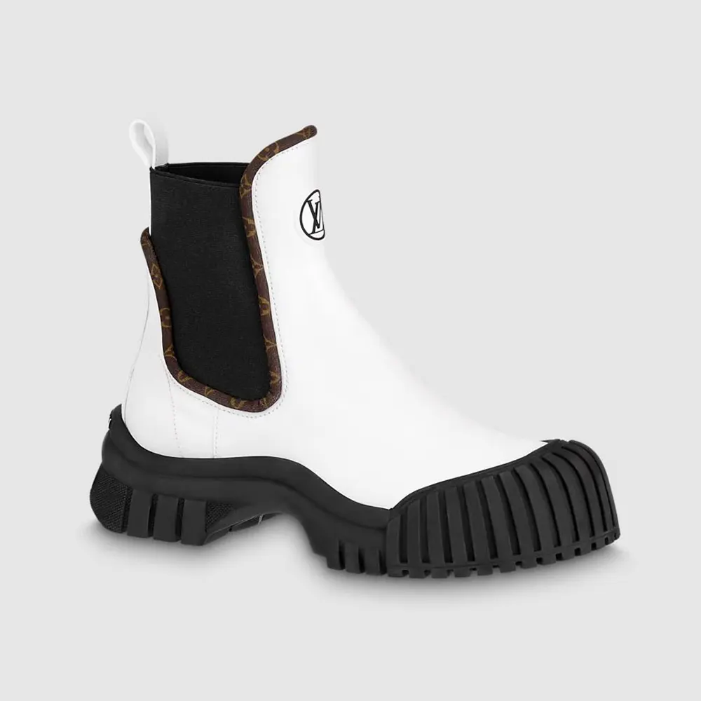 Louis Vuitton Women Ruby Flat Ankle Boots-White 1AB0GC (1) Louis Vuitton Women Ruby Flat Ankle Boots-White 1AB0GC