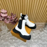 Louis Vuitton Women Ruby Flat Ankle Boots-White 1AB0GC