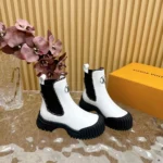 Louis Vuitton Women Ruby Flat Ankle Boots-White 1AB0GC