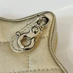 Chanel Women CC Flap Bag Star Coin Purse Mirror Calfskin Metallic Calfskin-Gold