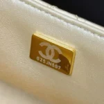 Chanel Women CC Flap Bag Star Coin Purse Mirror Calfskin Metallic Calfskin-Gold