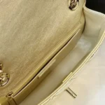 Chanel Women CC Flap Bag Star Coin Purse Mirror Calfskin Metallic Calfskin-Gold