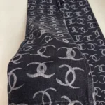 Chanel Women CC Jeans Flared Jeans in Black Washed Denim