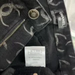 Chanel Women CC Jeans Flared Jeans in Black Washed Denim