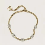 Chanel Women Choker Metal & Strass Gold, Silver & Crystal AB6444