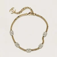 Chanel Women Choker Metal & Strass Gold, Silver & Crystal AB6444