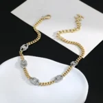 Chanel Women Choker Metal & Strass Gold Silver & Crystal AB6444