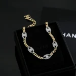 Chanel Women Choker Metal & Strass Gold Silver & Crystal AB6444