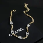 Chanel Women Choker Metal & Strass Gold Silver & Crystal AB6444