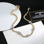 Chanel Women Choker Metal & Strass Gold Silver & Crystal AB6444