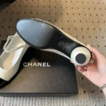 Chanel Women Mary Janes Lambskin Patent Calfskin & Imitation Pearls-White