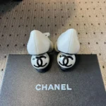 Chanel Women Mary Janes Lambskin Patent Calfskin & Imitation Pearls-White