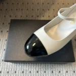 Chanel Women Mary Janes Lambskin Patent Calfskin & Imitation Pearls-White