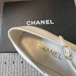 Chanel Women Mary Janes Lambskin Patent Calfskin & Imitation Pearls-White