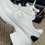 Chanel Women Sneakers Mixed Fibers, Shiny Calfskin & Suede Calfskin-White