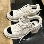 Chanel Women Sneakers Mixed Fibers, Shiny Calfskin & Suede Calfskin-White