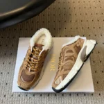 Dior Women DiorAlps Dior Chrono Sneaker Camel Mesh and Suede Calfskin