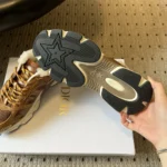 Dior Women DiorAlps Dior Chrono Sneaker Camel Mesh and Suede Calfskin