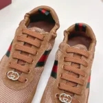 Gucci Unisex Shift Sneaker Brown Fabric 857963AAF1Z