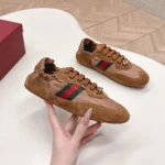 Gucci Unisex Shift Sneaker Brown Fabric 857963AAF1Z