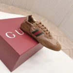 Gucci Unisex Shift Sneaker Brown Fabric 857963AAF1Z