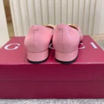Gucci Women Ballet Flat With Half Horsebit Fuchsia Patent Leather