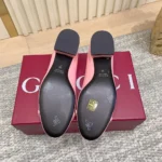 Gucci Women Ballet Flat With Half Horsebit Fuchsia Patent Leather
